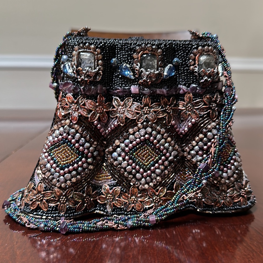 Mary Frances Beaded Multicolor Satchel